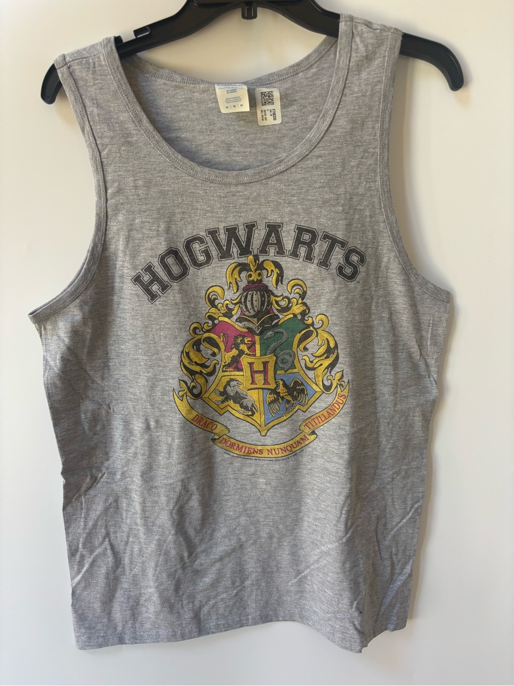 Port & Co Harry Potter Hogwarts Crest Graphic Print Gray Men's Tank Top, M